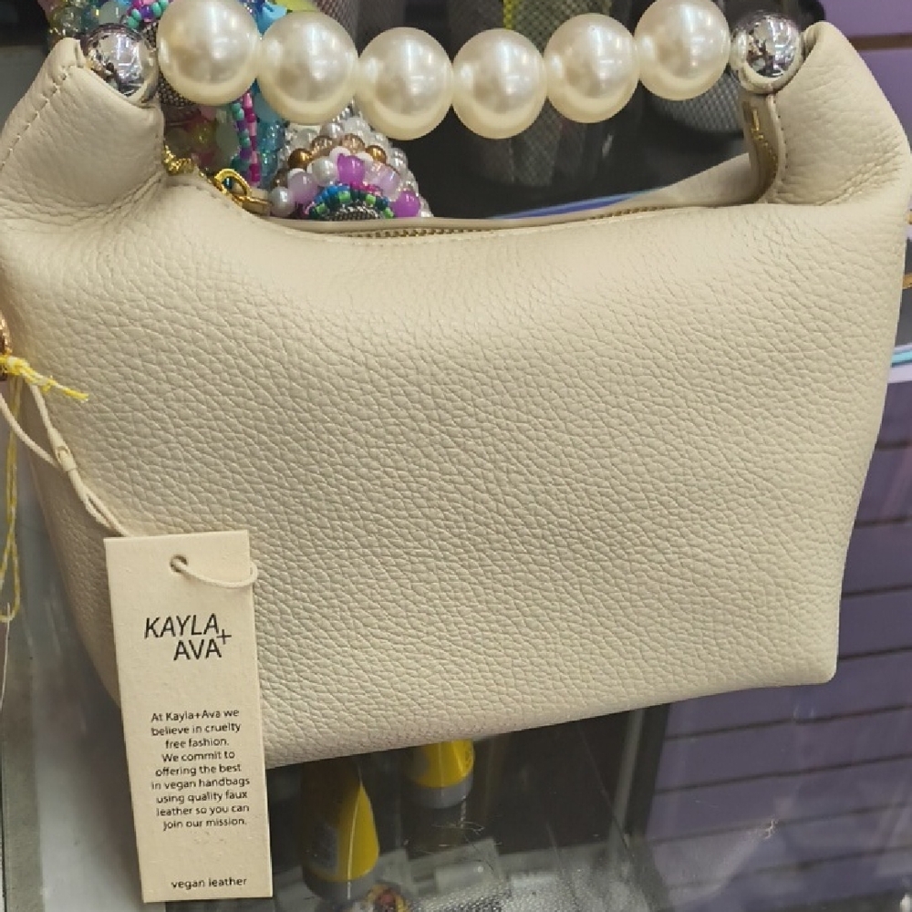 Cream Vegan Leather Bag